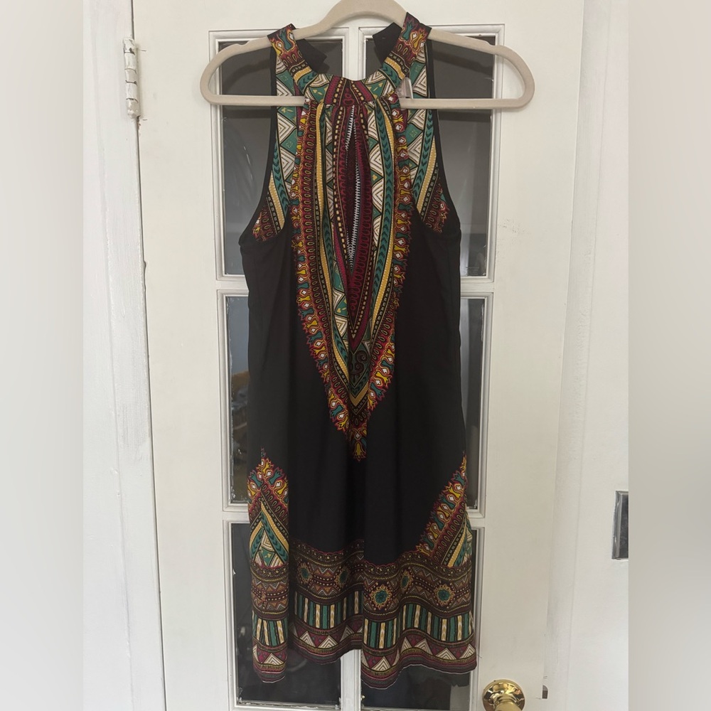 Band of Gypsies Tribal Print Choker Dress Size M